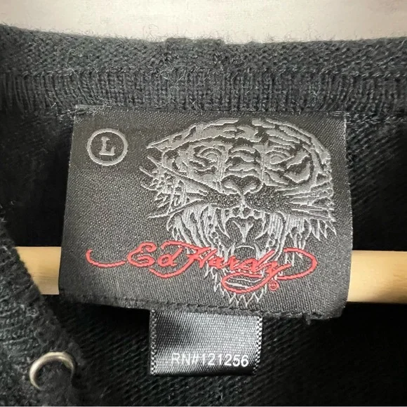 Vintage Y2K RARE Ed Hardy Wool Alpaca Blend Hoodie Large